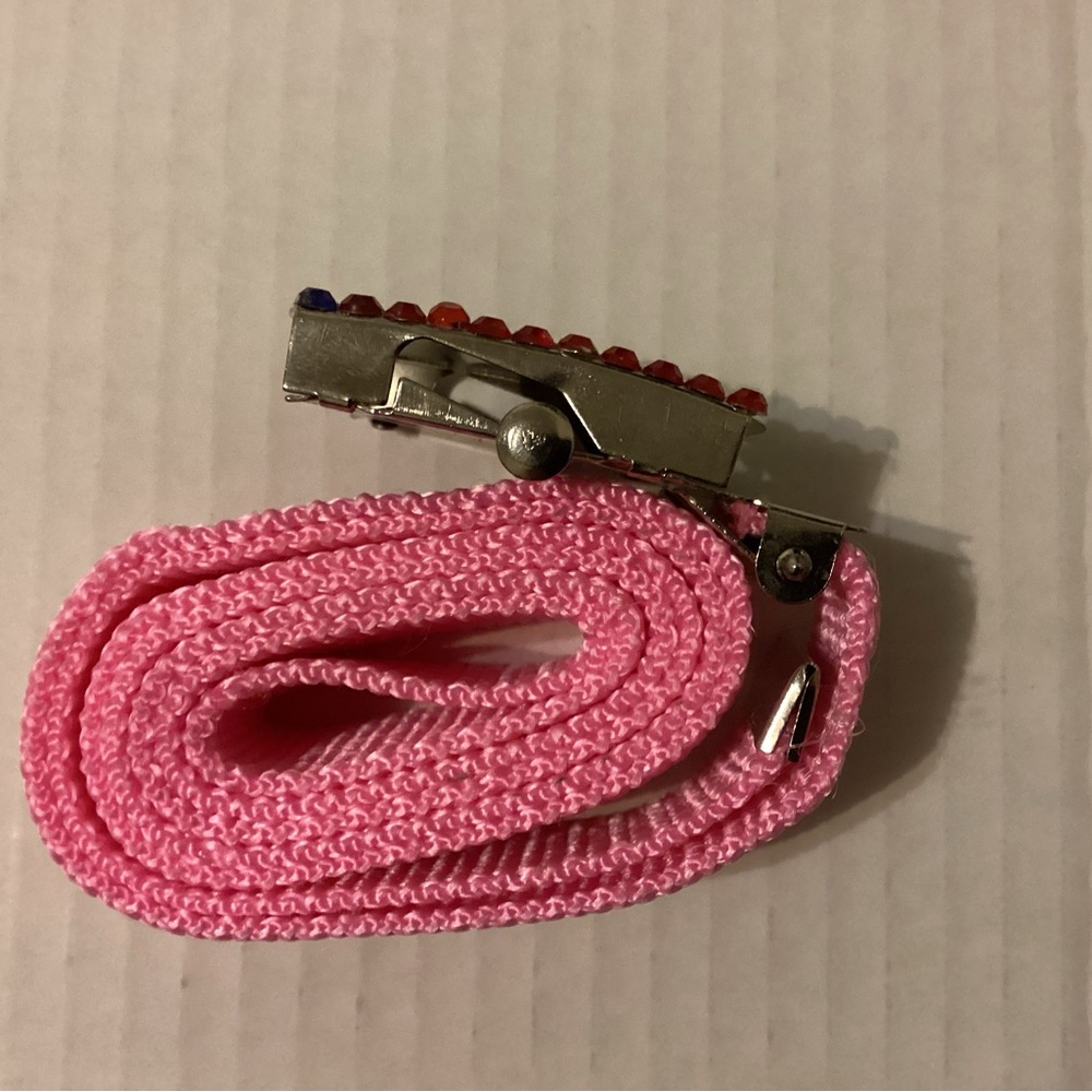 NWT Puerto Rican Flag Rhinestone Buckle with Adjustable Belt Pink - Picture 2 of 6